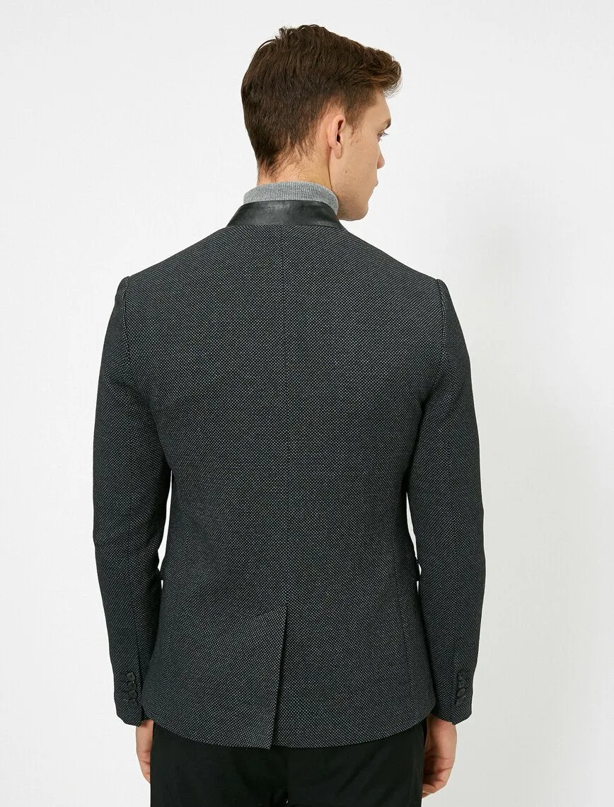 17483 Black Two Buttons Jacket
