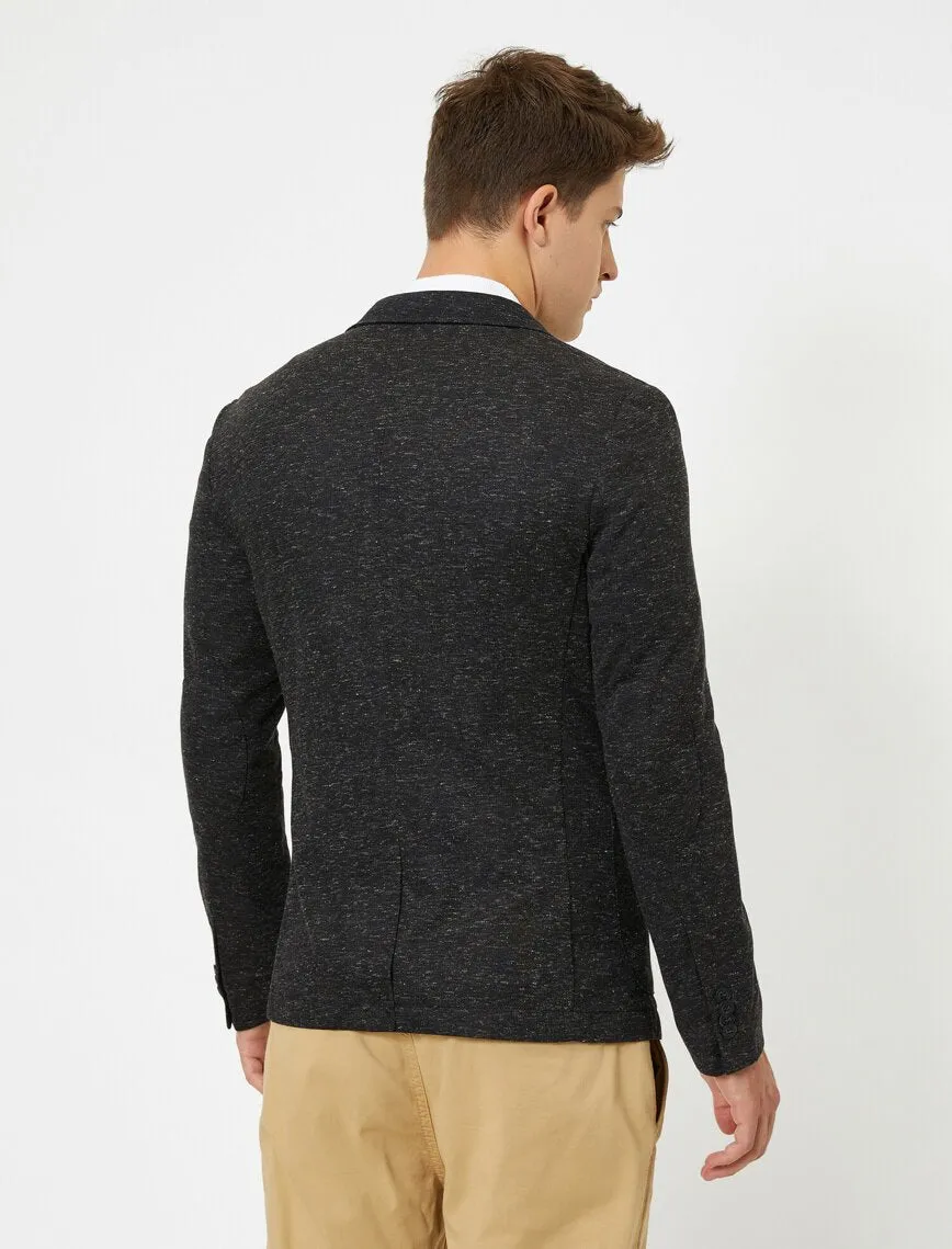 17510 Anthracite Pocket Detailed Single Button Blazer