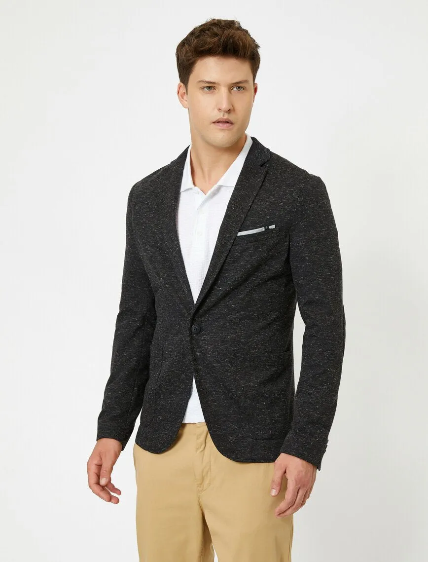 17510 Anthracite Pocket Detailed Single Button Blazer