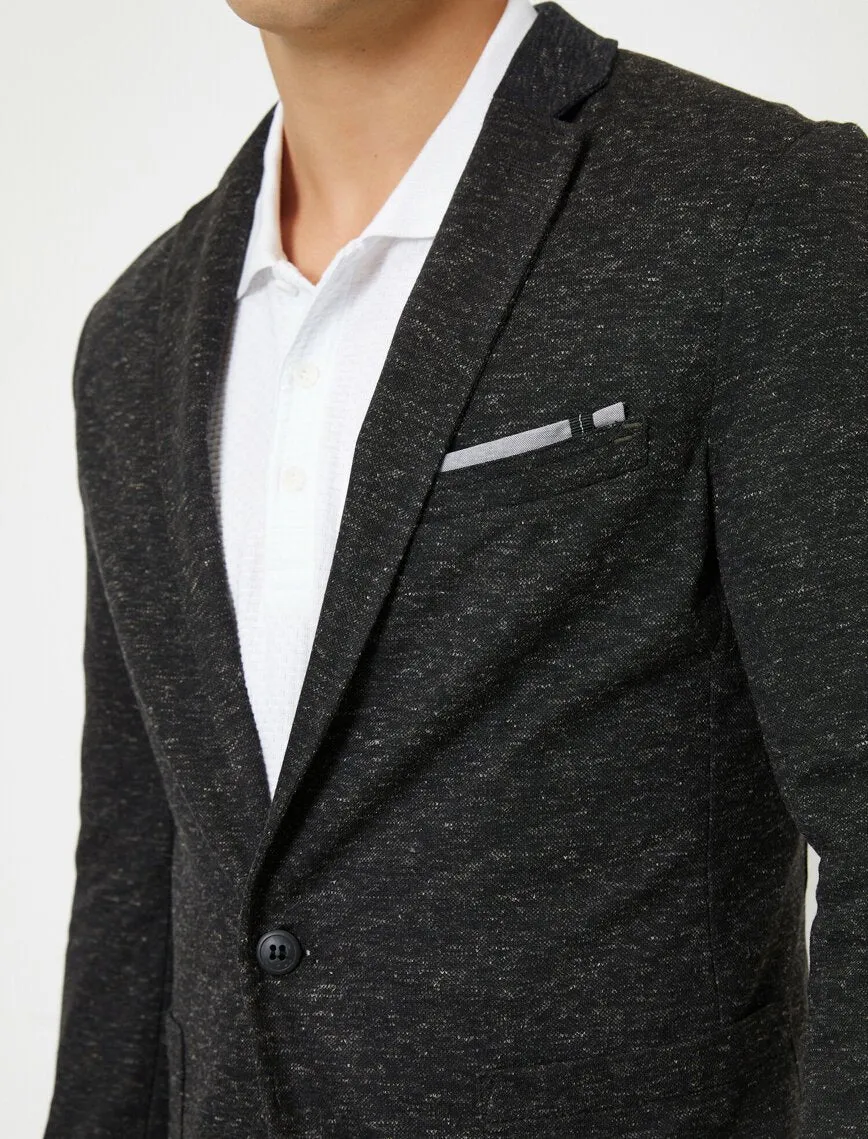 17510 Anthracite Pocket Detailed Single Button Blazer