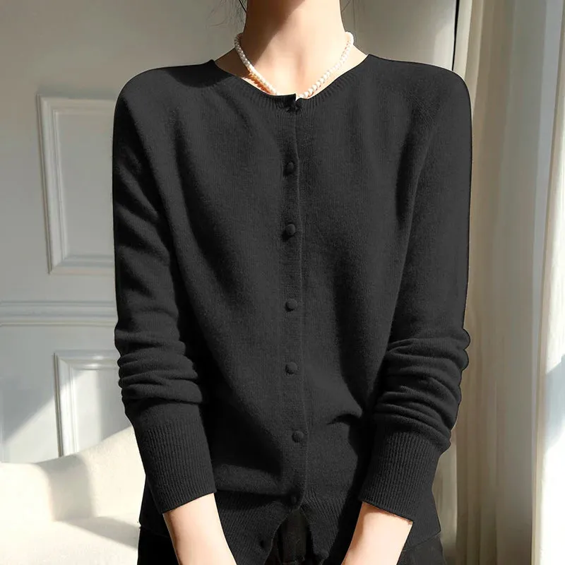 1pc WinvyNee Women 100% Wool Cardigans Sweater Solid Casual Warm Outerwear Knitwear Tops 2024 Autumn Winter Women Clothing B1263018