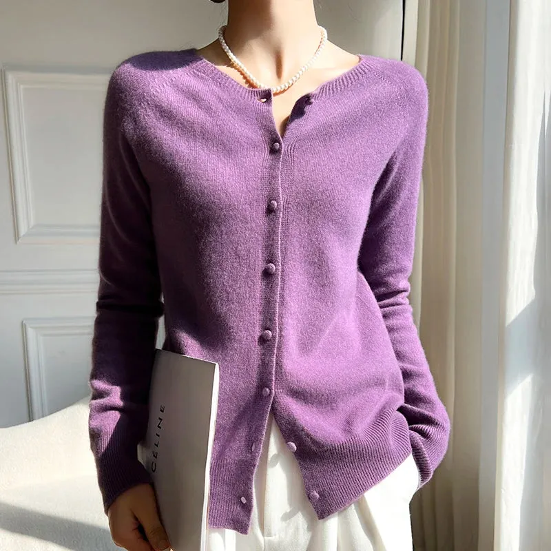 1pc WinvyNee Women 100% Wool Cardigans Sweater Solid Casual Warm Outerwear Knitwear Tops 2024 Autumn Winter Women Clothing B1263018