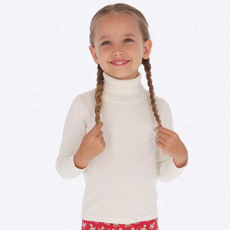 313 Mayoral Soft Foldover Knit Turtleneck - Soft White