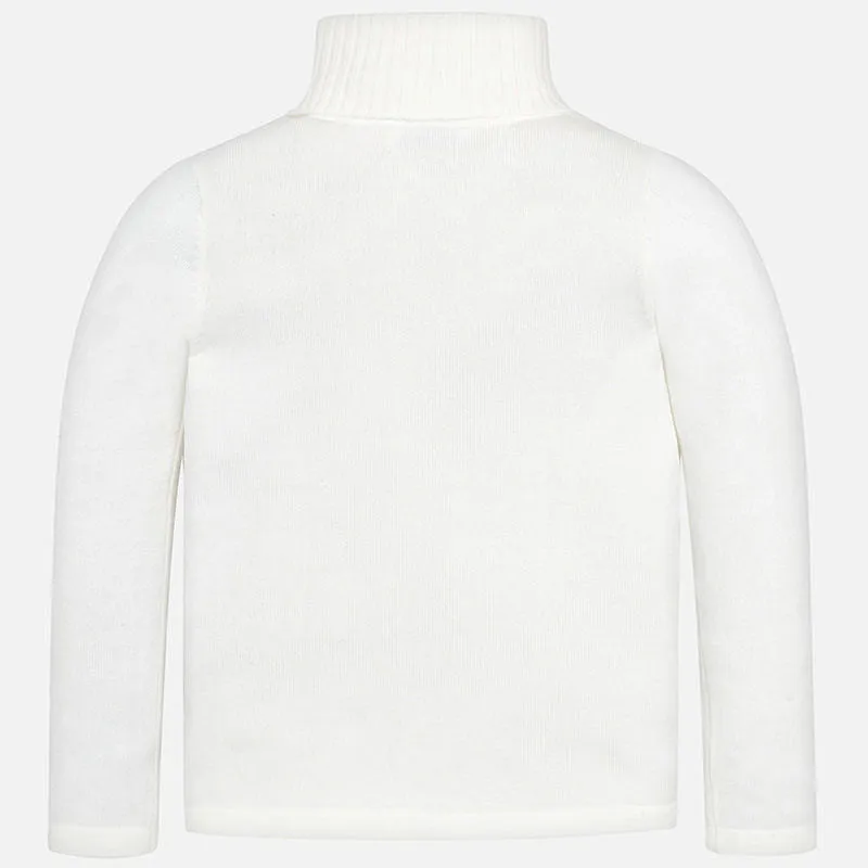 313 Mayoral Soft Foldover Knit Turtleneck - Soft White