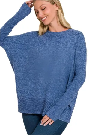 Brushed Melange Hacci Dolman Sleeve Sweater