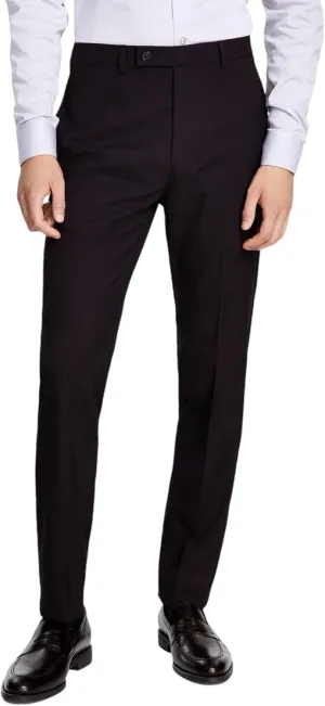Calvin Klein Men's Slim Fit Performance Suit Dress Pants Wine Red 34 x 29