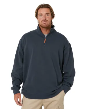 Classic Zipper Fleece Pullover - Gunmetal Blue