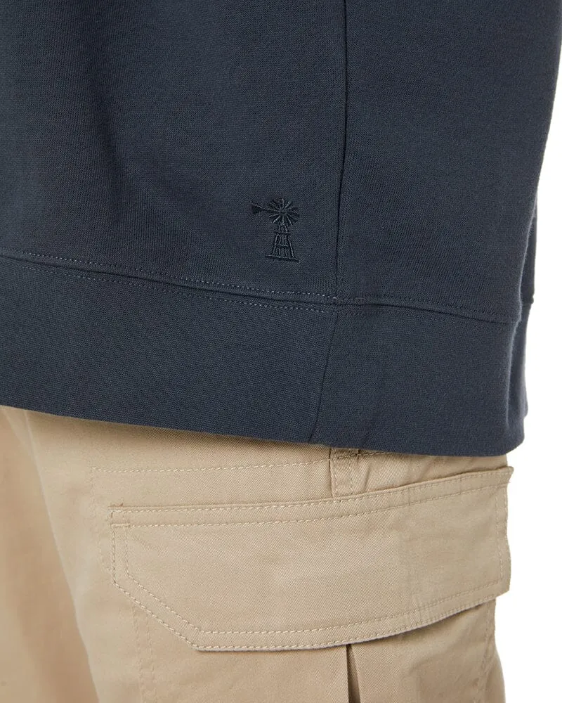 Classic Zipper Fleece Pullover - Gunmetal Blue