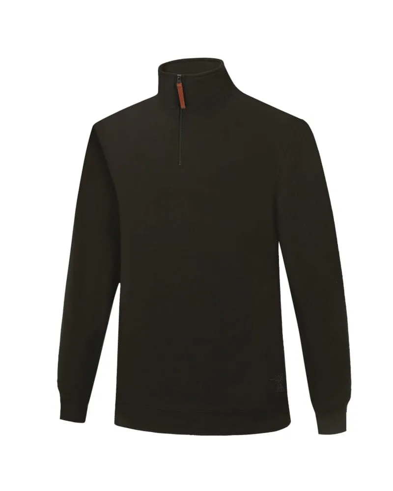 Classic Zipper Fleece Pullover - Moss
