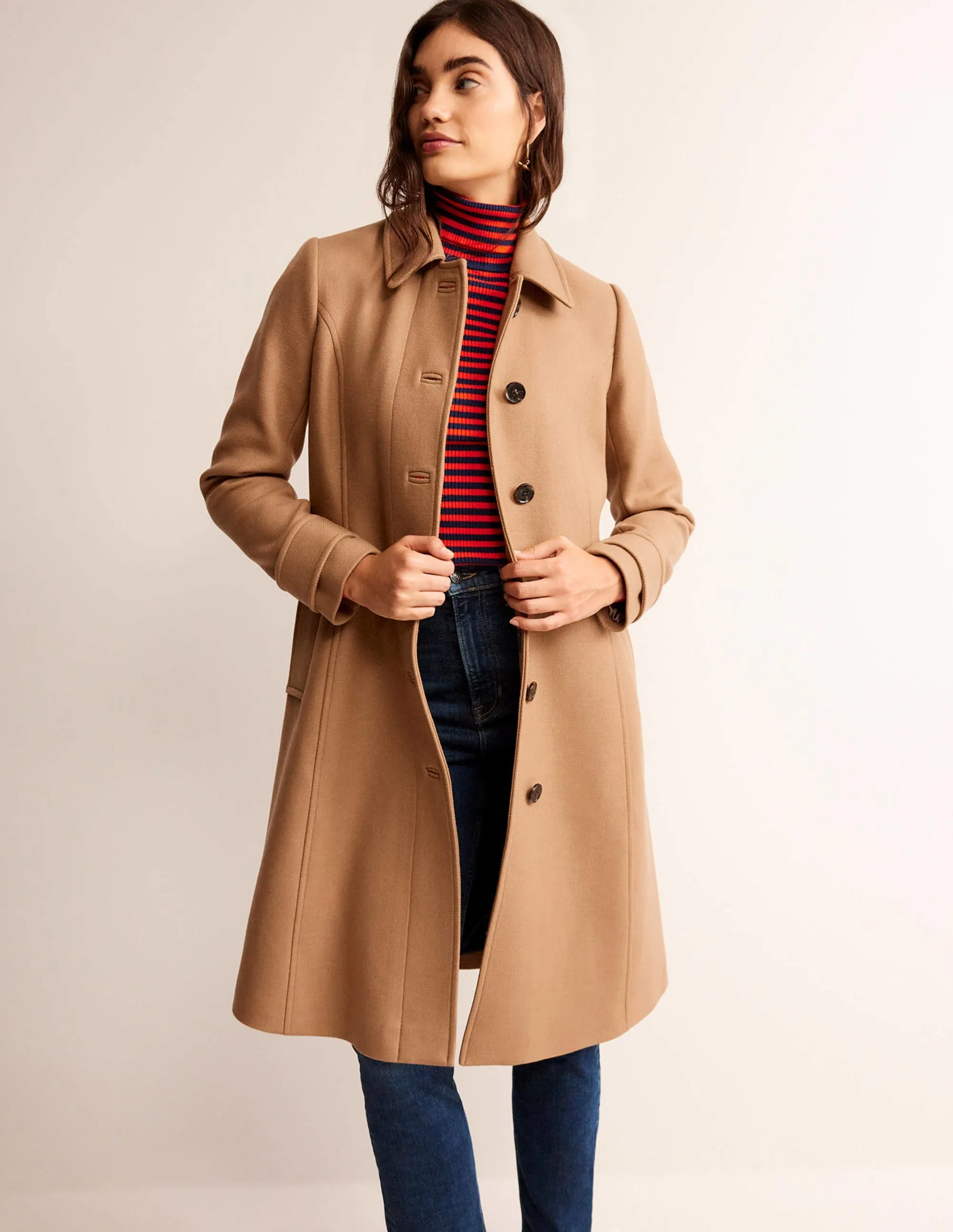 Durham Wool Blend Coat-Camel