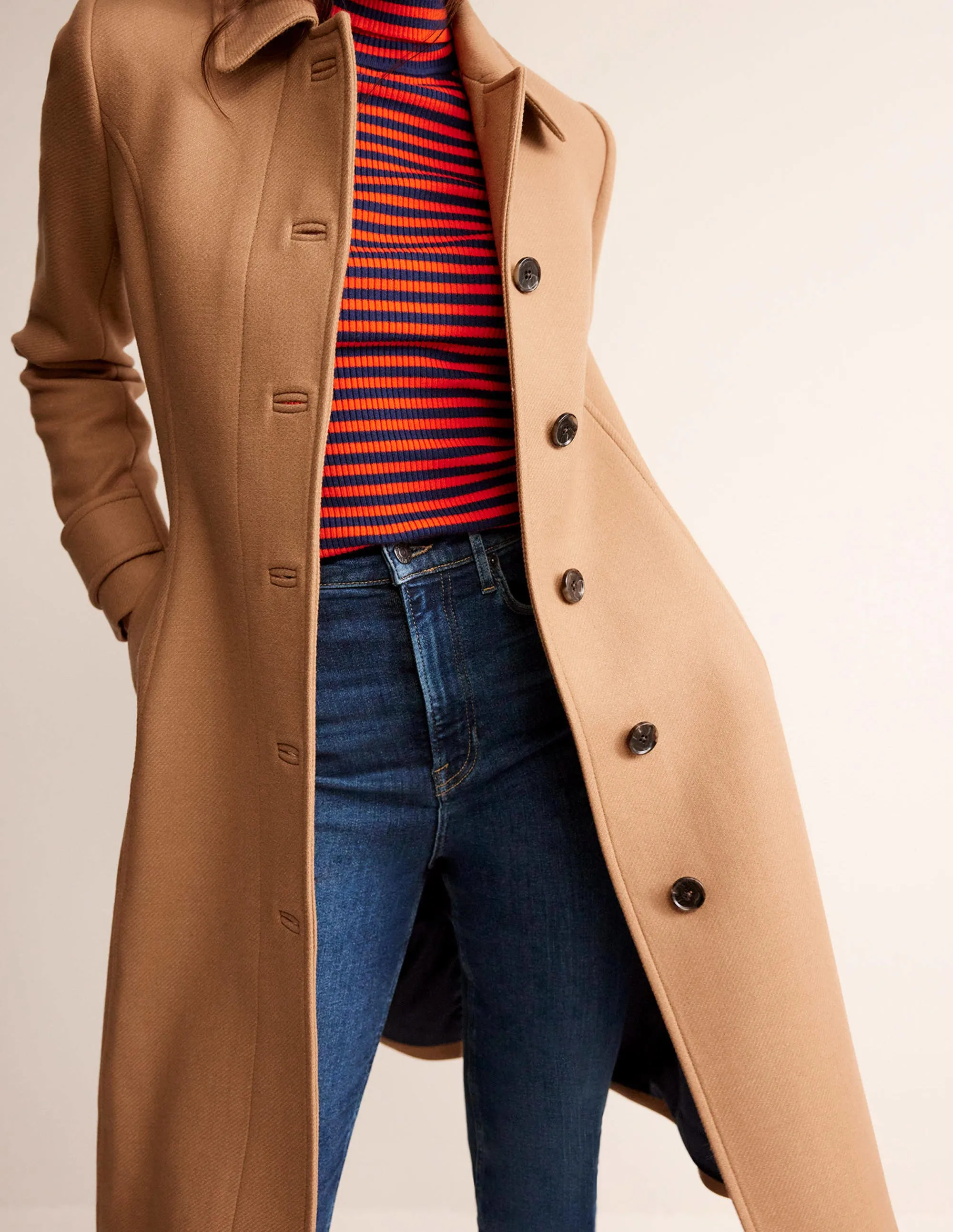 Durham Wool Blend Coat-Camel