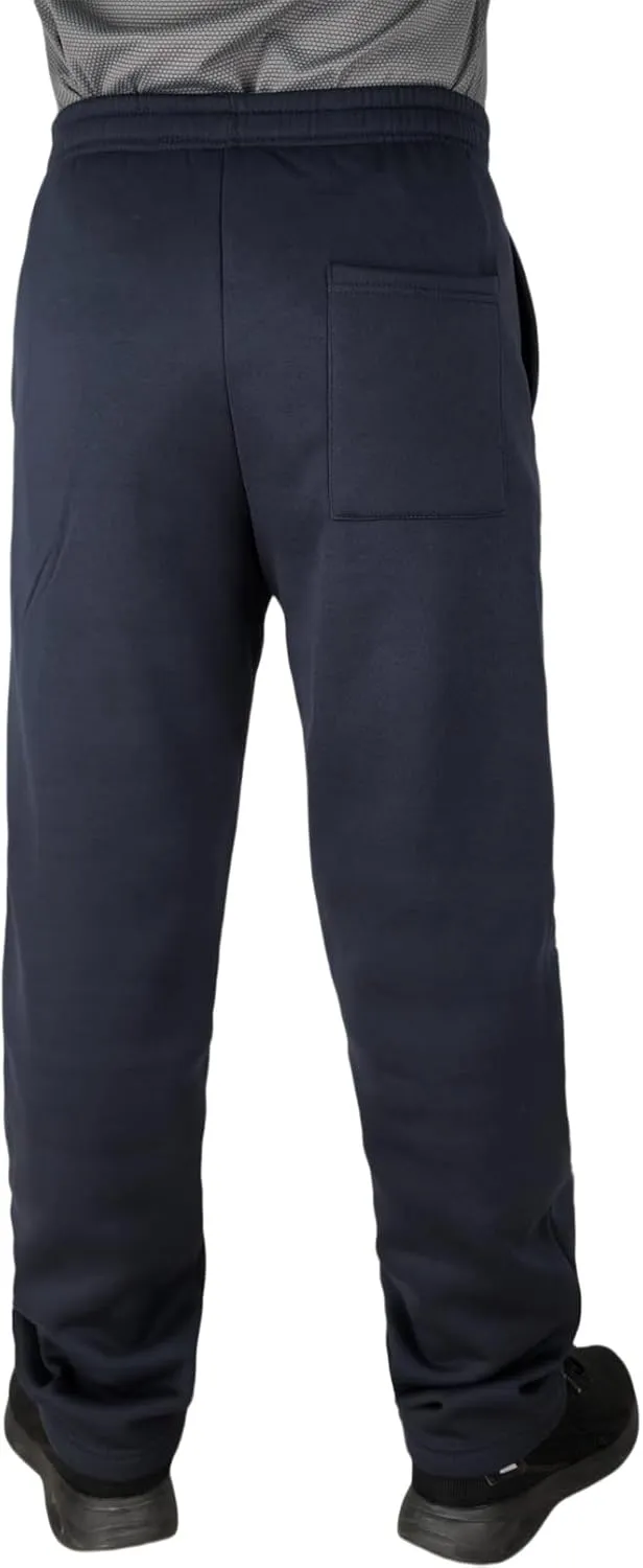 Fleece Lined Mens Sweatpant Basic Baggy Athletic Running Drawstring Open Bottom Workout Active Sweat Pants