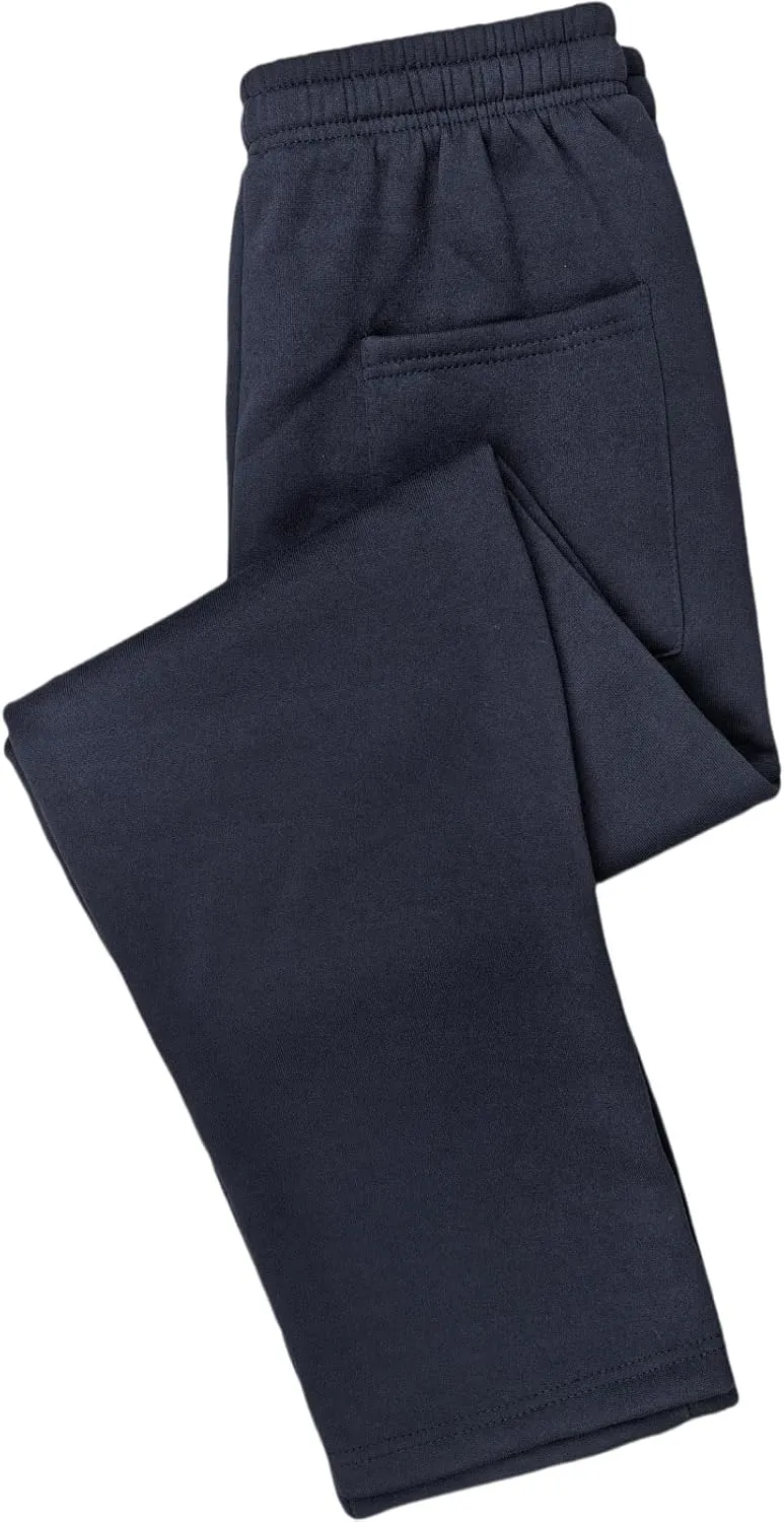 Fleece Lined Mens Sweatpant Basic Baggy Athletic Running Drawstring Open Bottom Workout Active Sweat Pants