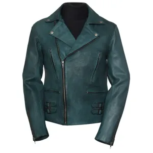 Frisco Motorcycle Easy Rider Turquoise Leather Jacket