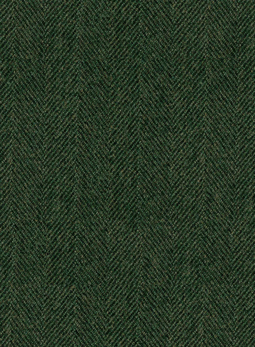 Highlander Heavy Green Herringbone Tweed GQ Overcoat