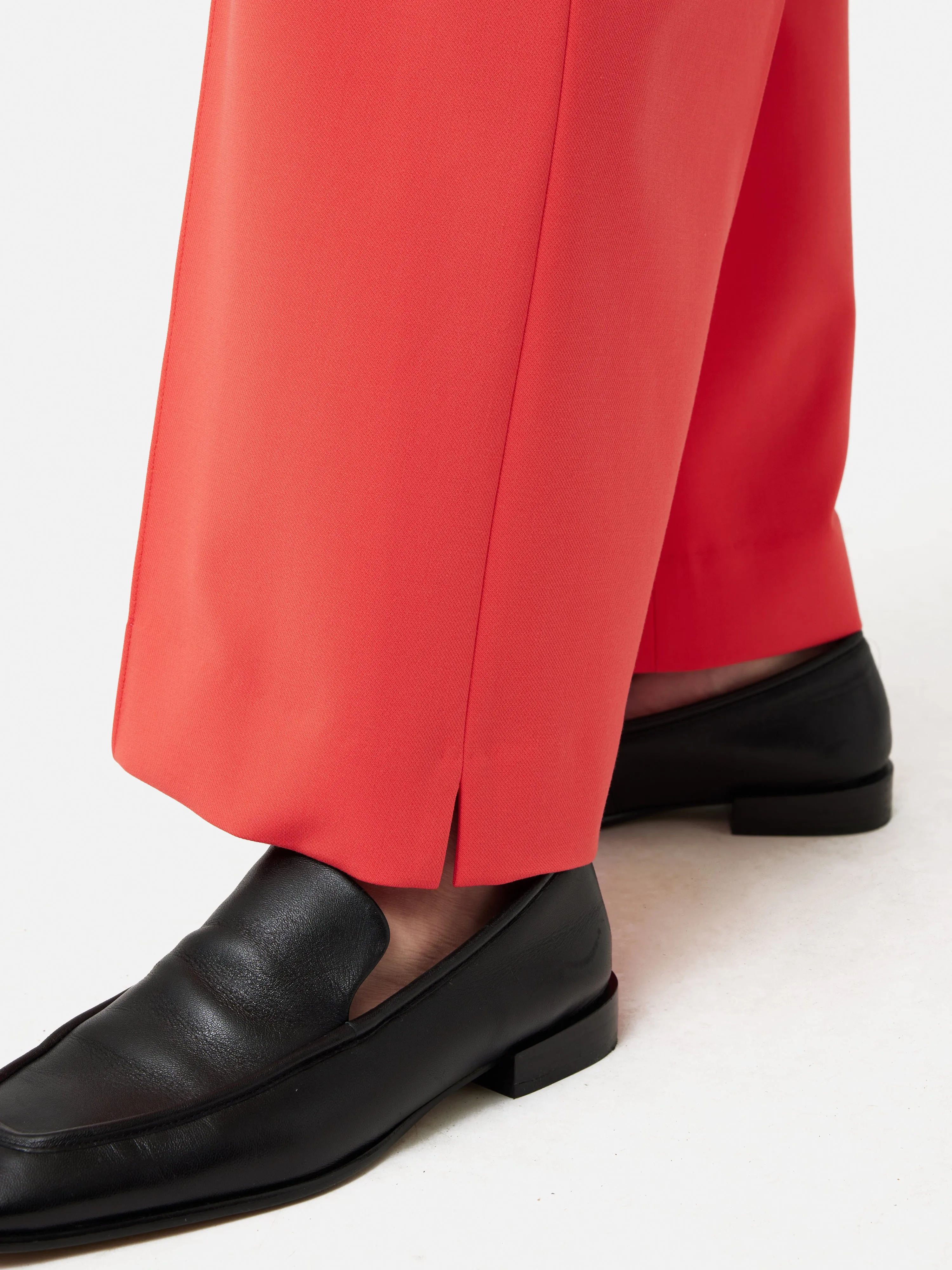 Italian Modern Crepe Sailor Trouser | Coral