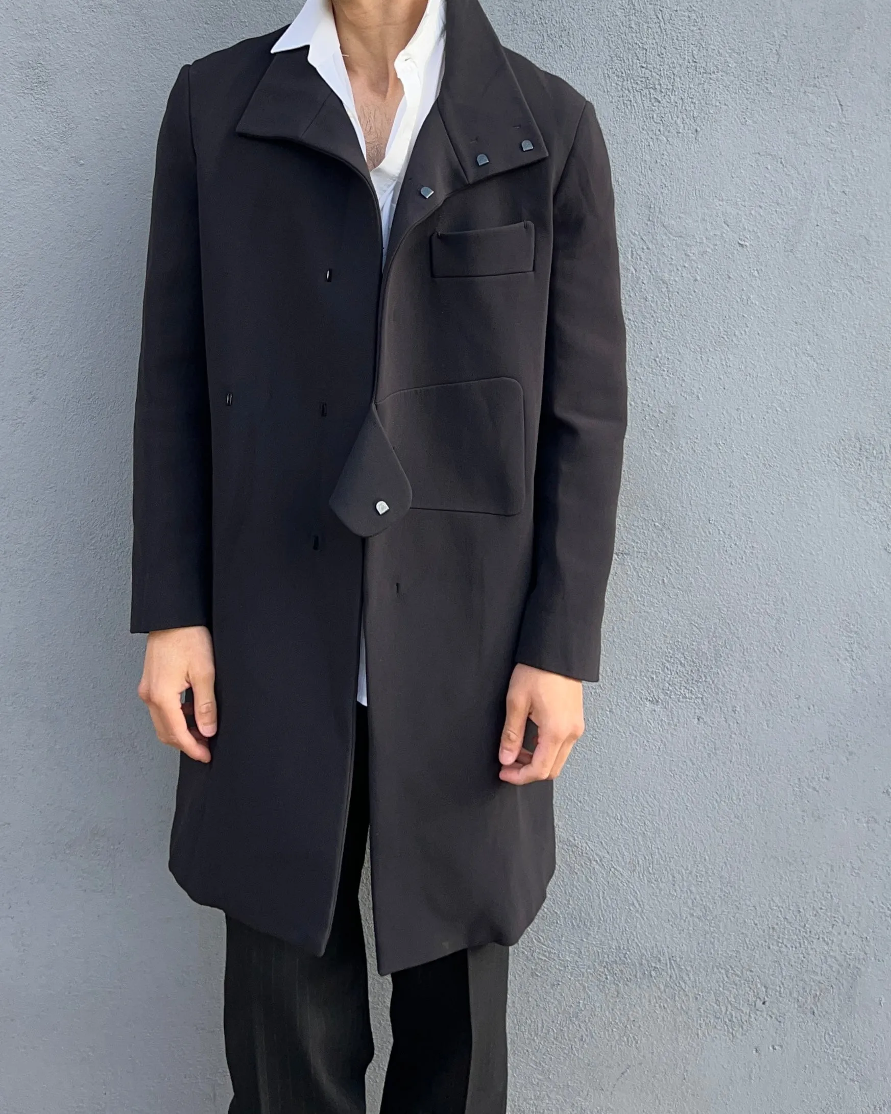 Jil Sander by Raf Simons FW2010 Elliptical Panelled Tailored Coat - Size M