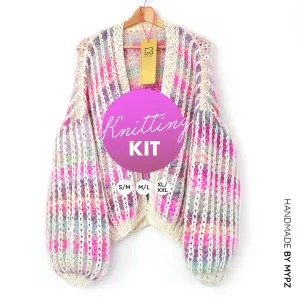 Knitting Kit – MYPZ Chunky Mohair Rib Cardigan Dusty-Pink No.12 (ENG-NL)