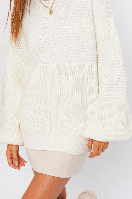 LE LIS Ribbed Knitted Sweater