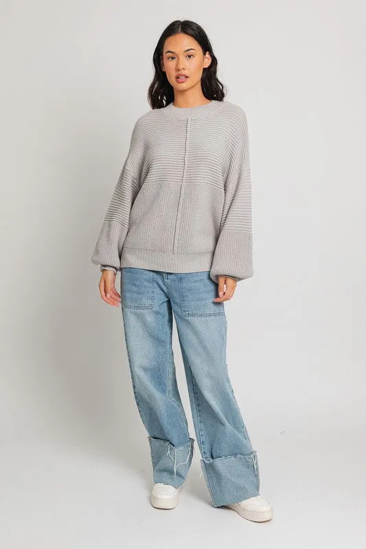 LE LIS Ribbed Knitted Sweater