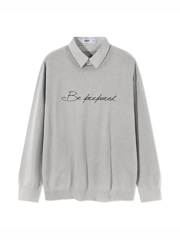 Men's 100% Cotton Shirt-Collar Fitted Pullover