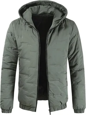 Mens Autumn And Winter Fashion Casual Solid Color Padded Warm Cotton Coat Cotton Padded Jacket Mens down Jacket Long