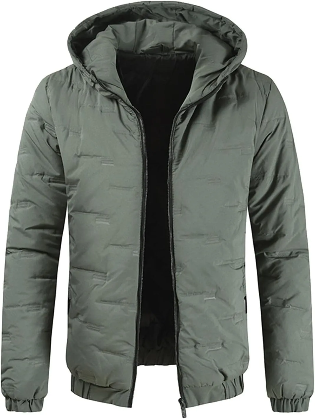 Mens Autumn And Winter Fashion Casual Solid Color Padded Warm Cotton Coat Cotton Padded Jacket Mens down Jacket Long