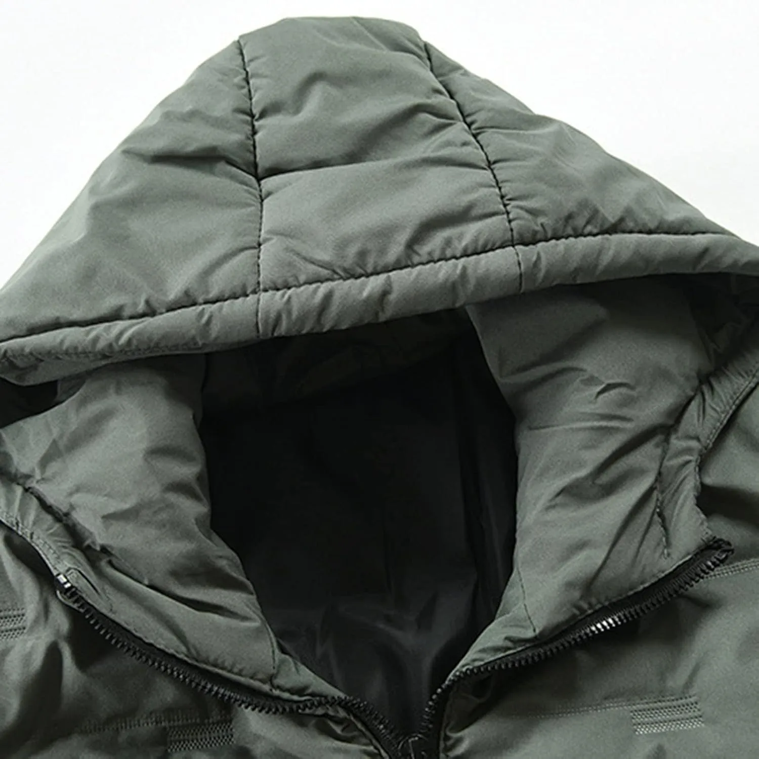 Mens Autumn And Winter Fashion Casual Solid Color Padded Warm Cotton Coat Cotton Padded Jacket Mens down Jacket Long