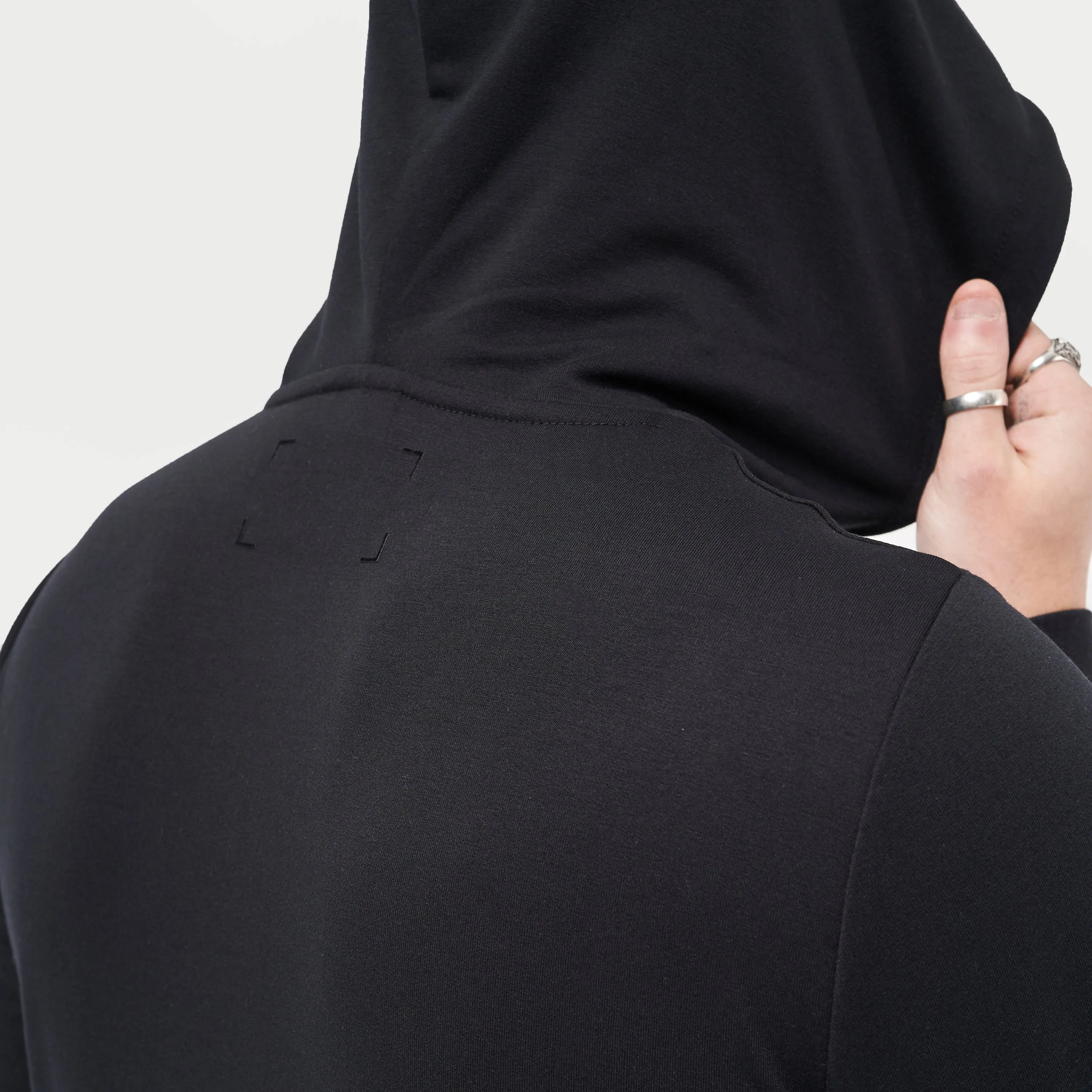Mens Focus Lightweight Slim Fit Hoodie - Black