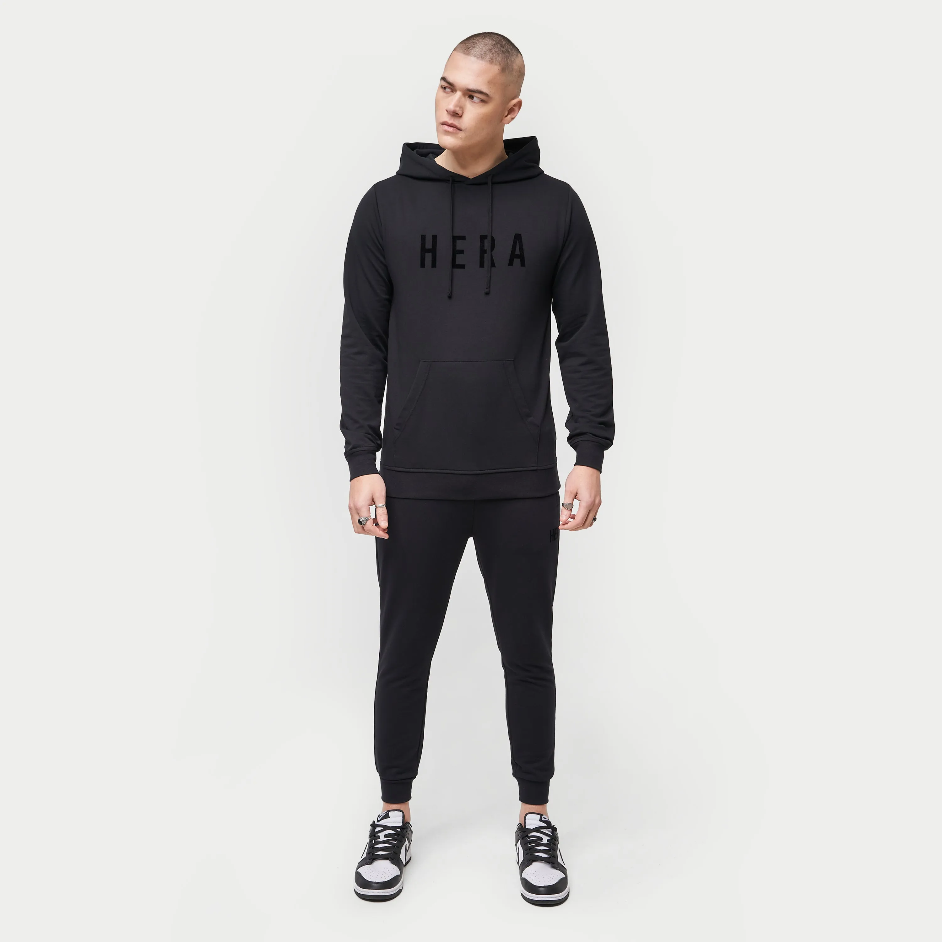 Mens Focus Lightweight Slim Fit Hoodie - Black