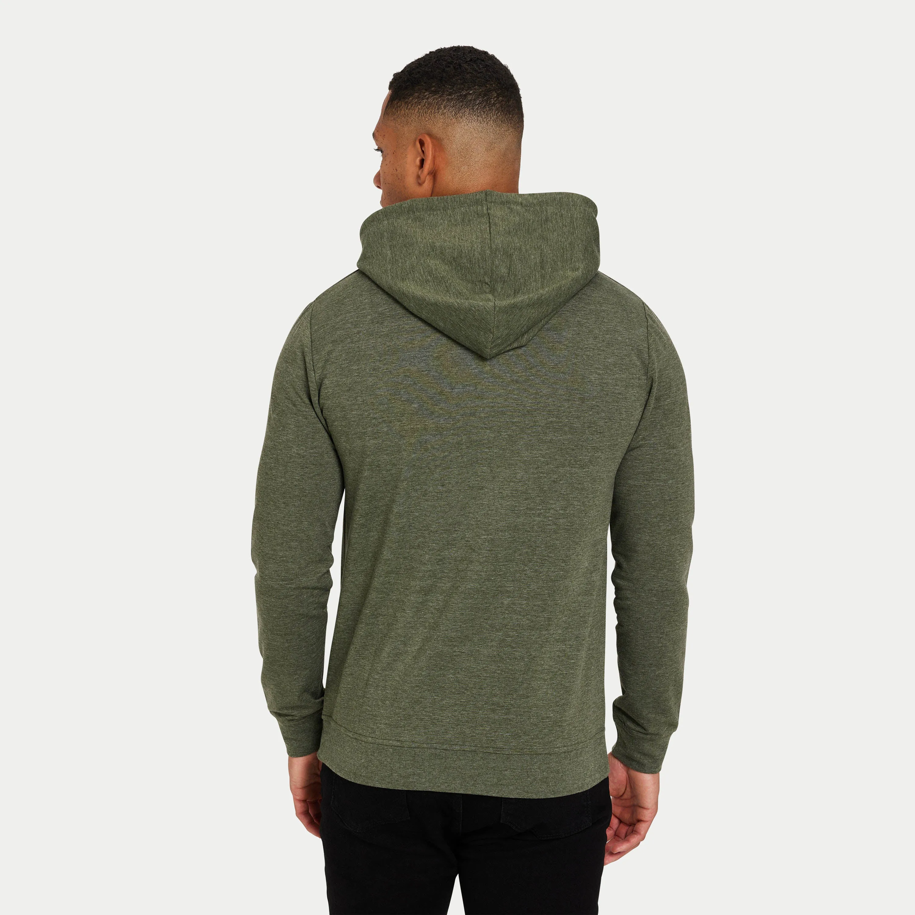 Mens Focus Lightweight Slim Fit Hoodie - Dark Khaki