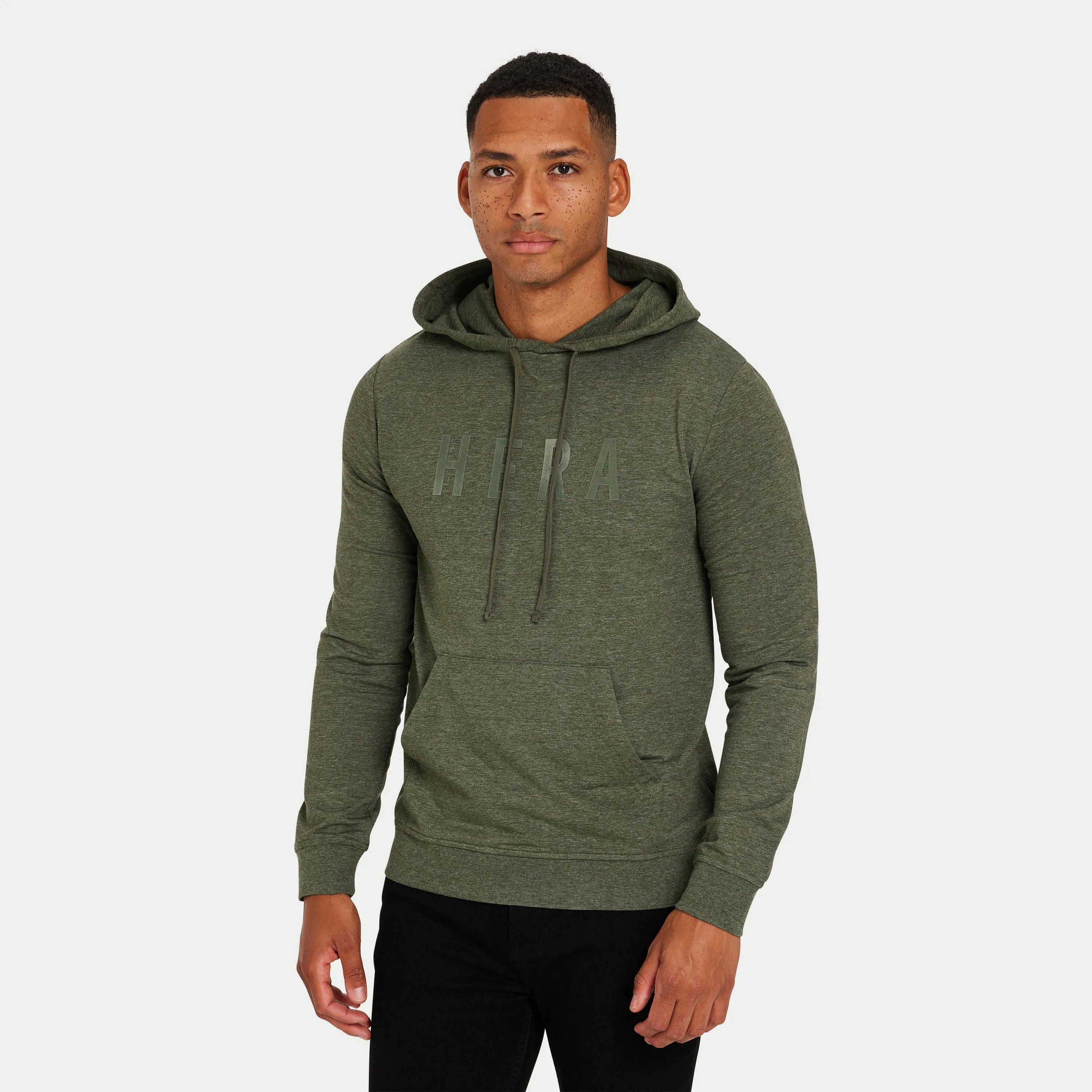 Mens Focus Lightweight Slim Fit Hoodie - Dark Khaki