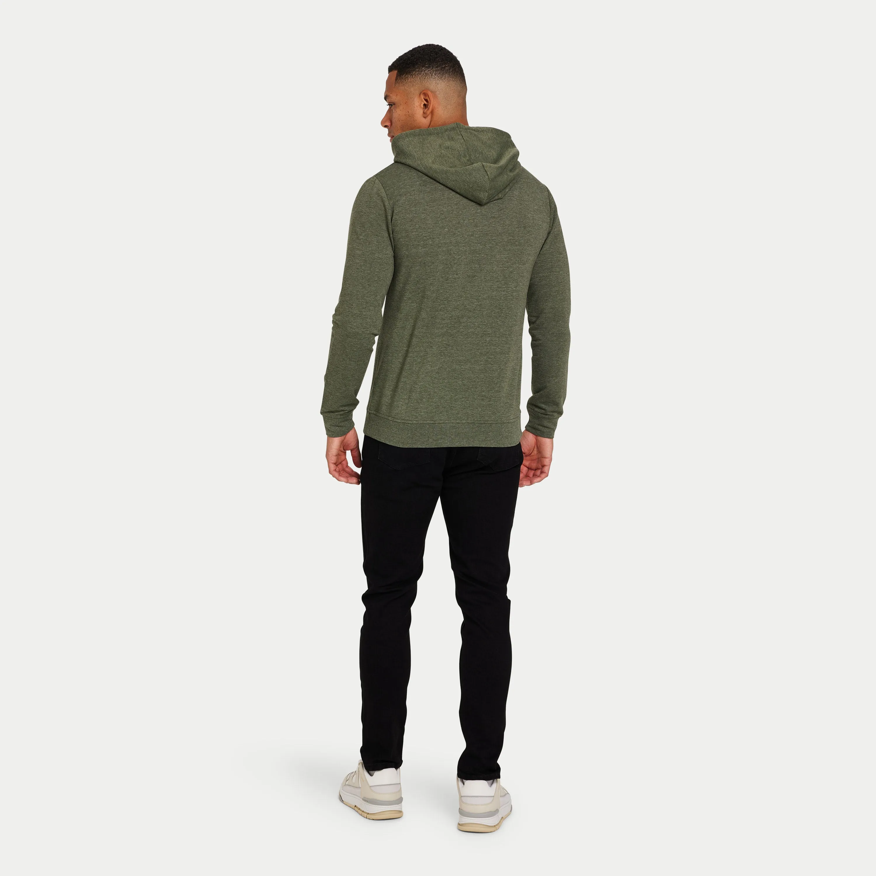 Mens Focus Lightweight Slim Fit Hoodie - Dark Khaki
