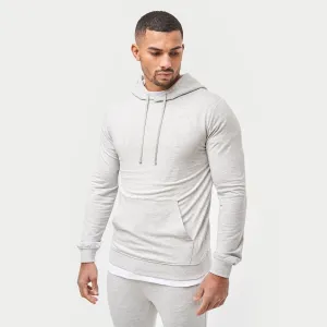 Mens Focus Lightweight Slim Fit Hoodie - Grey Marl
