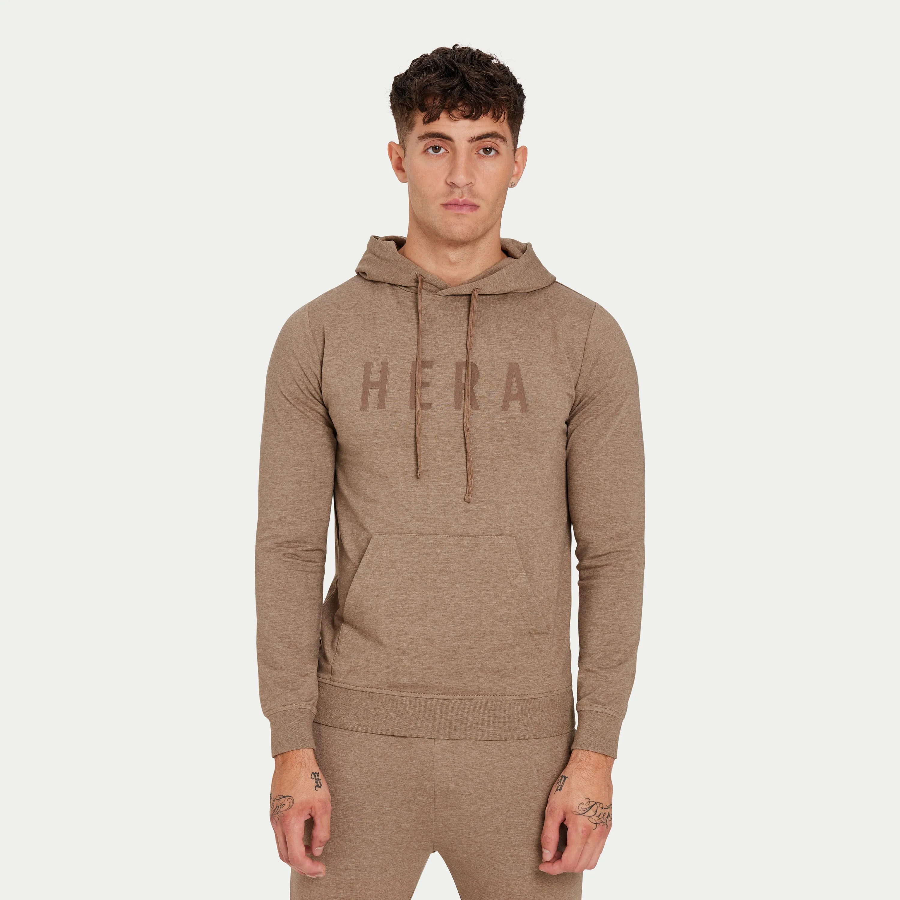 Mens Focus Lightweight Slim Fit Hoodie - Marsh Grey