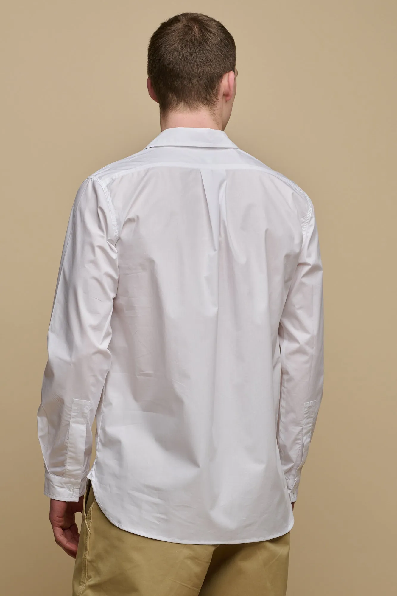 Men's Oli Half Placket Lightweight Cotton Shirt - White