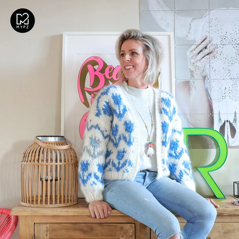 MYPZ Chunky bomber Cardigan Tulips