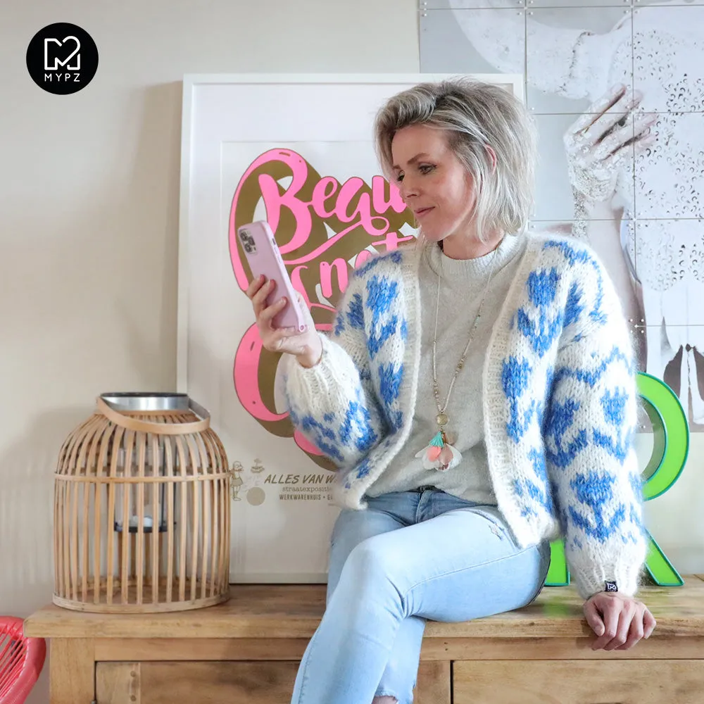 MYPZ Chunky bomber Cardigan Tulips