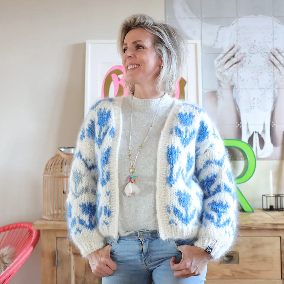 MYPZ Chunky bomber Cardigan Tulips
