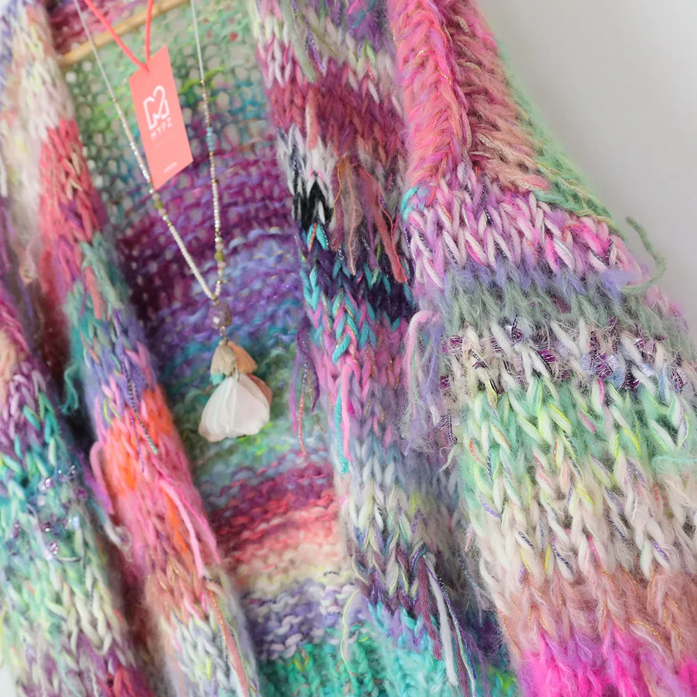MYPZ Short Chunky Mohair Cardigan Mixed