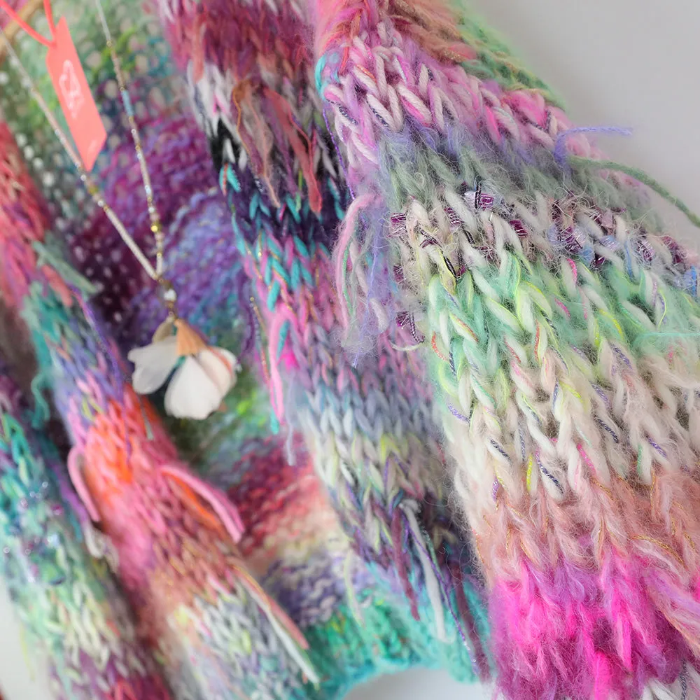 MYPZ Short Chunky Mohair Cardigan Mixed