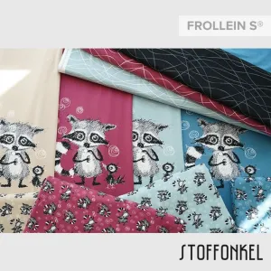 Panel - Organic Cotton Jersey - Raccoons