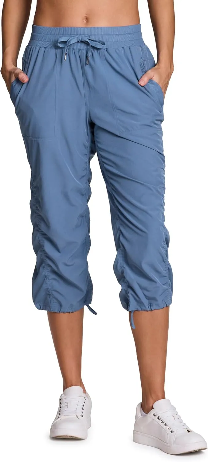 RBX Active Capri Pants for Women Joggers Stretch Lightweight Womens Casual Pant Capri with Drawstring