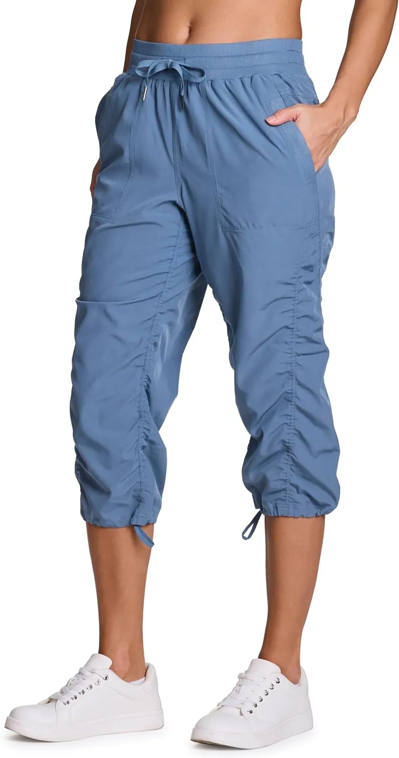 RBX Active Capri Pants for Women Joggers Stretch Lightweight Womens Casual Pant Capri with Drawstring