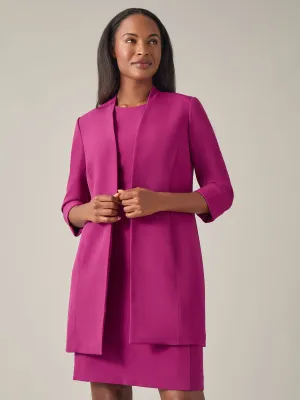 Rolled-Sleeve Topper, Iconic Stretch Crepe
