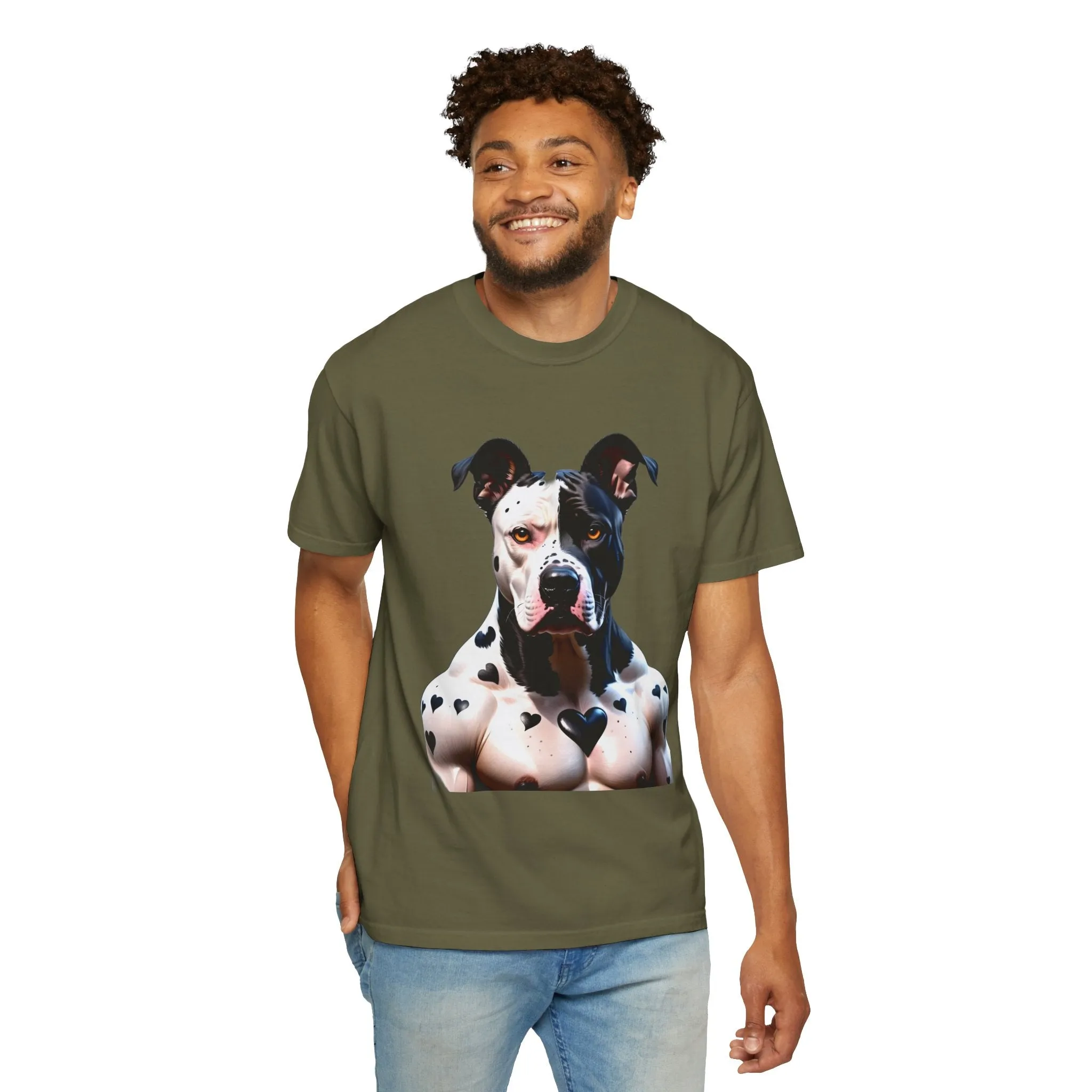 Savage Muscular Pitbull Heart T-shirt