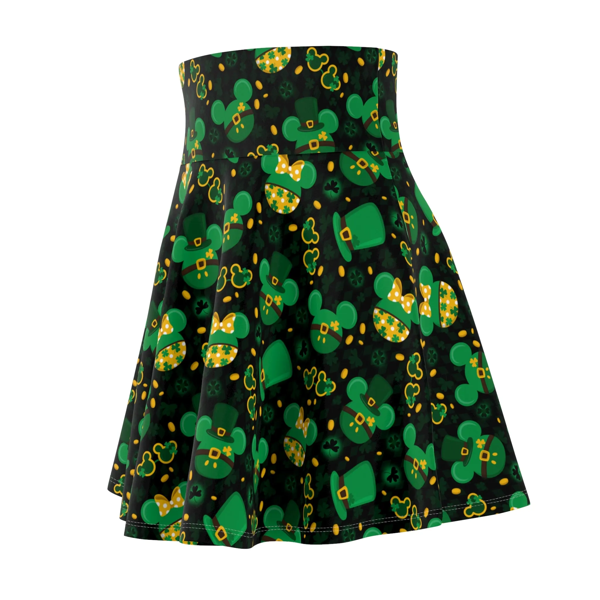 St. Patricks Day Black Women's Skater Skirt