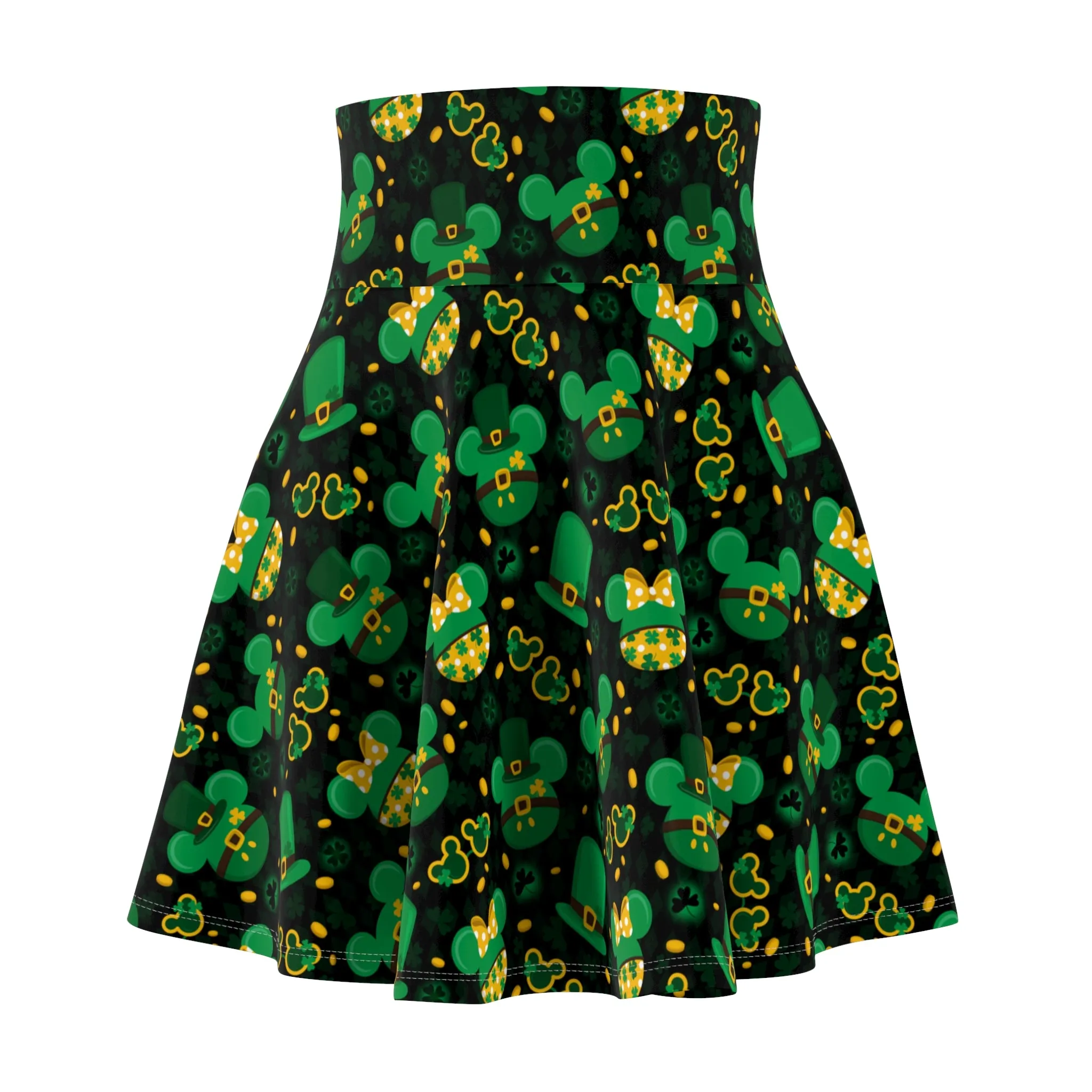 St. Patricks Day Black Women's Skater Skirt