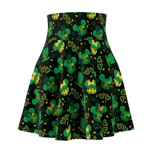 St. Patricks Day Black Women's Skater Skirt
