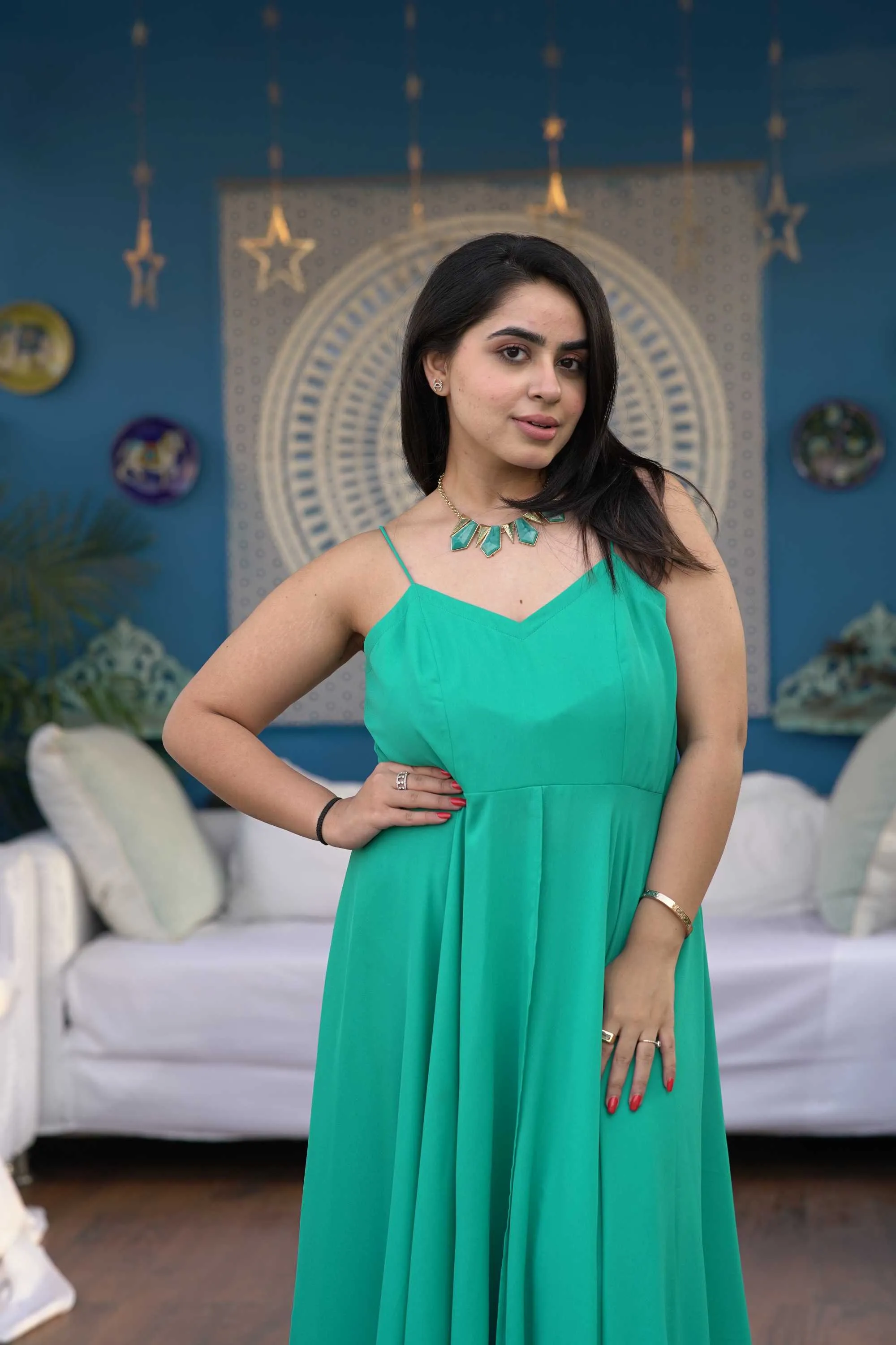 SWEETHEART NECK FLARED LONG DRESS